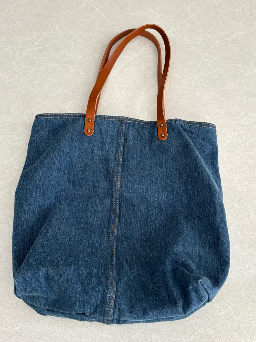 Gap Denim Leather Handle Tote Bag Indigo Blue Fall 2020 Collection